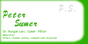 peter sumer business card